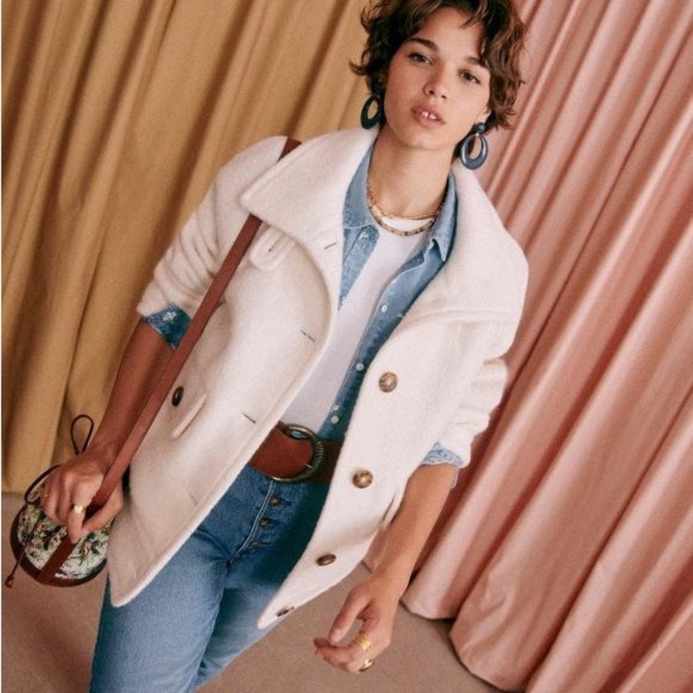 Sezane Leo Coat Ecru